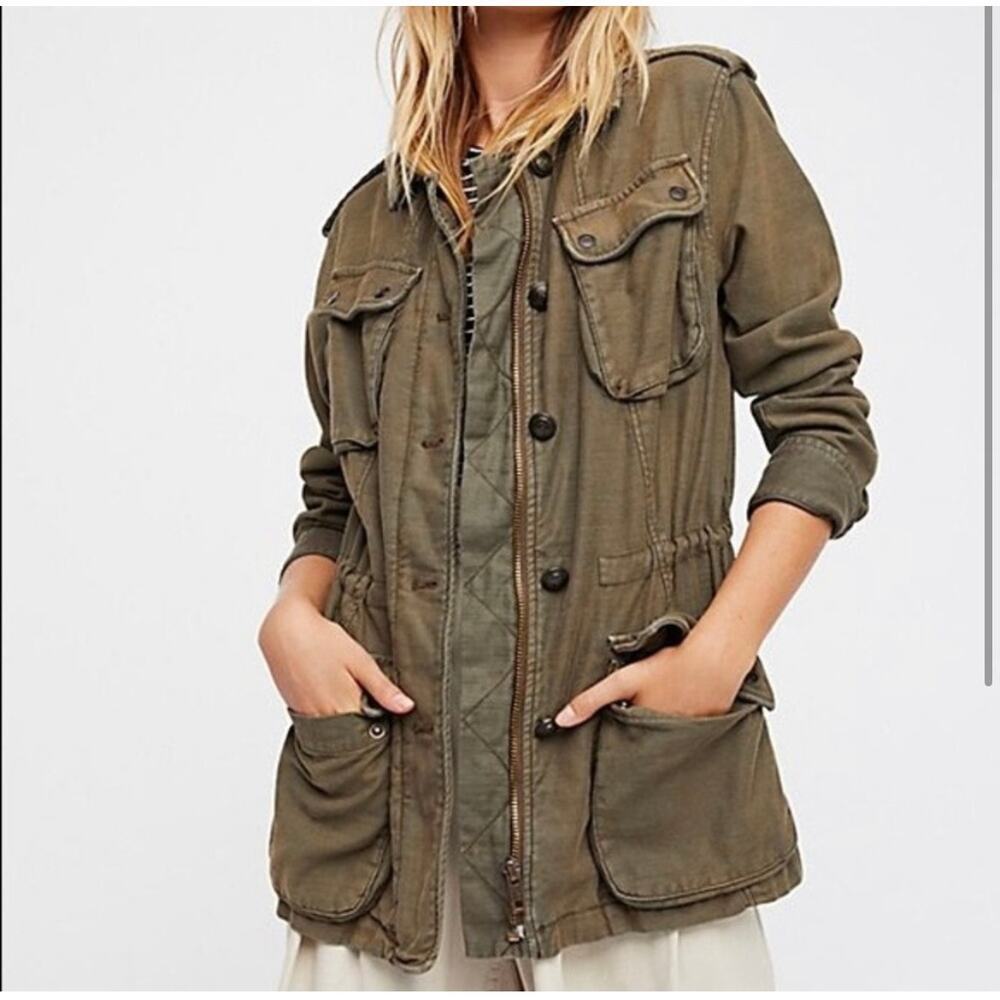 Free People Women's Not Your Brothers Surplus Jacket Military Army Cargo Size S - Picture 1 of 12